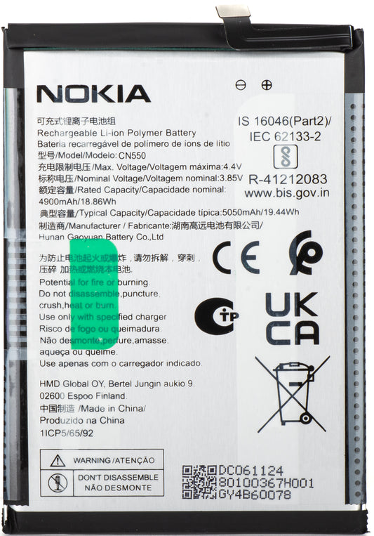 Baterie pro Nokia G22, CN550, Service Pack 80100367H001