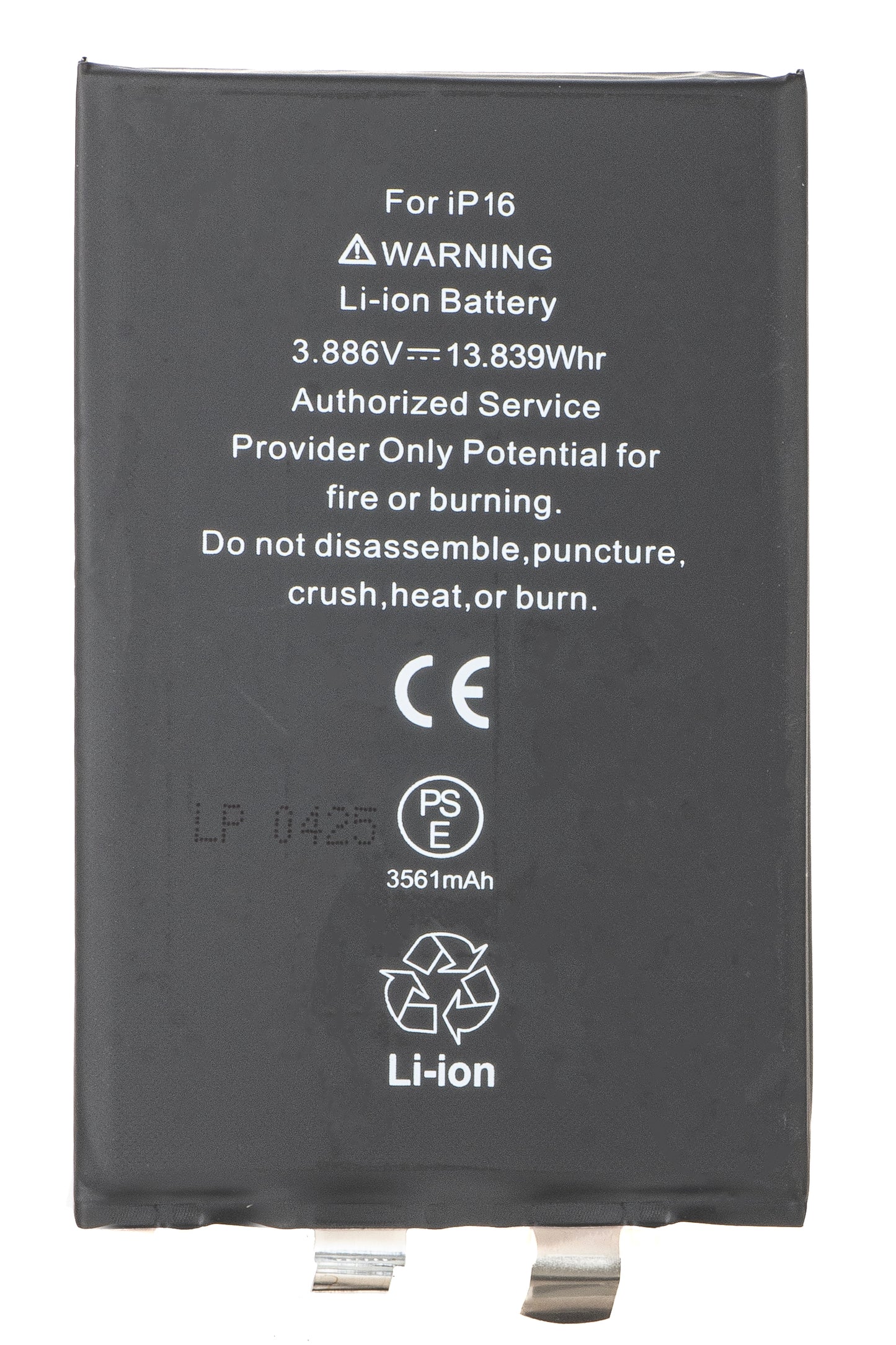 Battery for Apple iPhone 16, without Flex BMS Strip