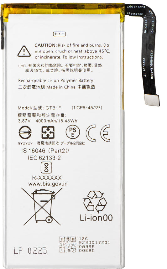Baterie pro Google Pixel 5, GTB1F