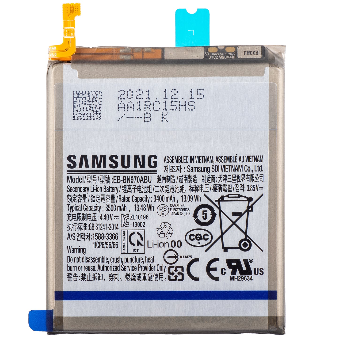 Baterie Samsung Galaxy Note10 N970, EB-BN970ABU, servisní balíček GH82-20813A