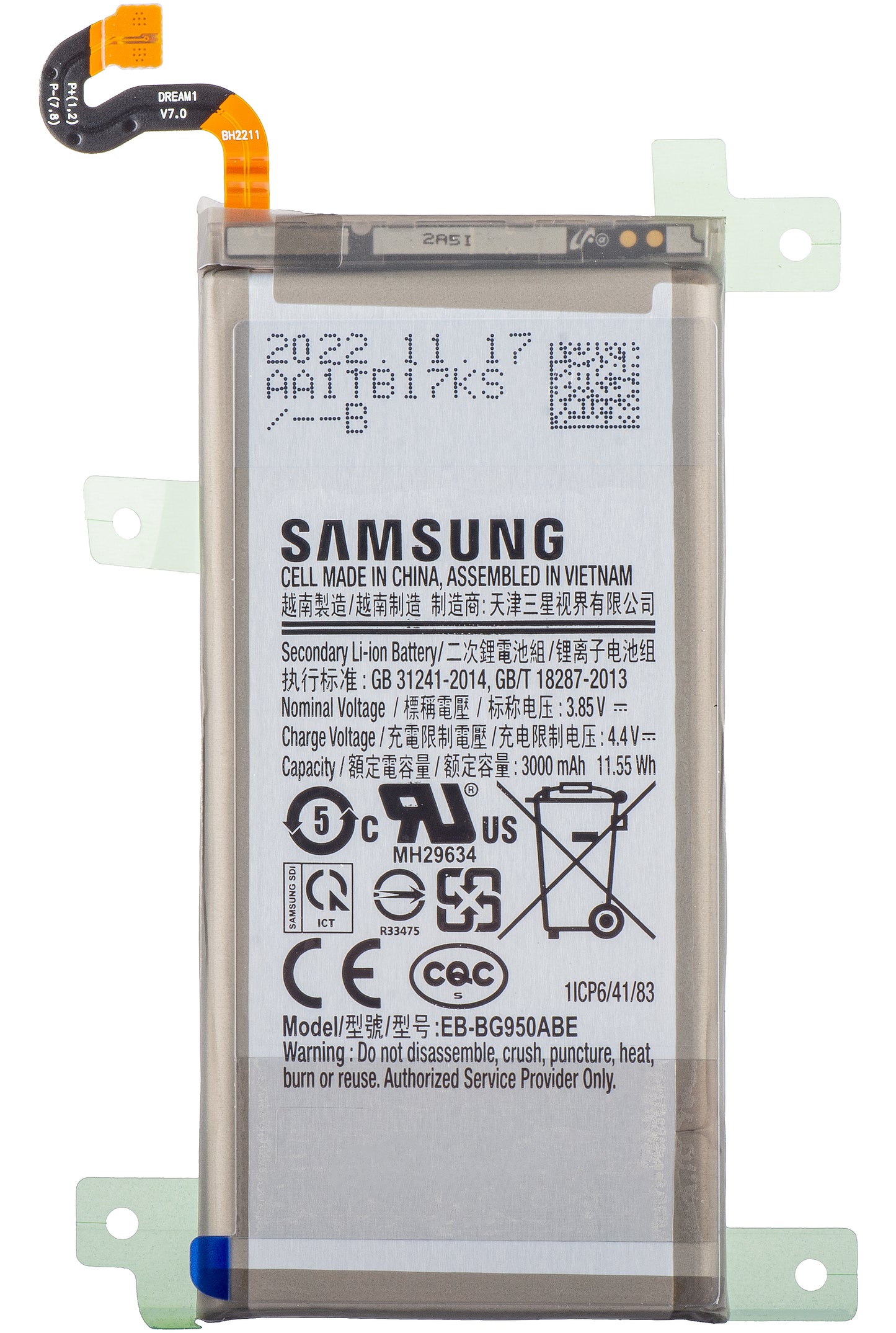 Baterie Samsung Galaxy S8 G950, EB-BG950ABE, servisní balení GH43-0472729A
