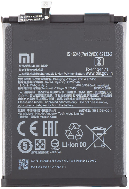 Baterie Xiaomi Redmi 9 / Note 9 / Redmi 10X 4G, BN54, servisní balíček 460200003P1G