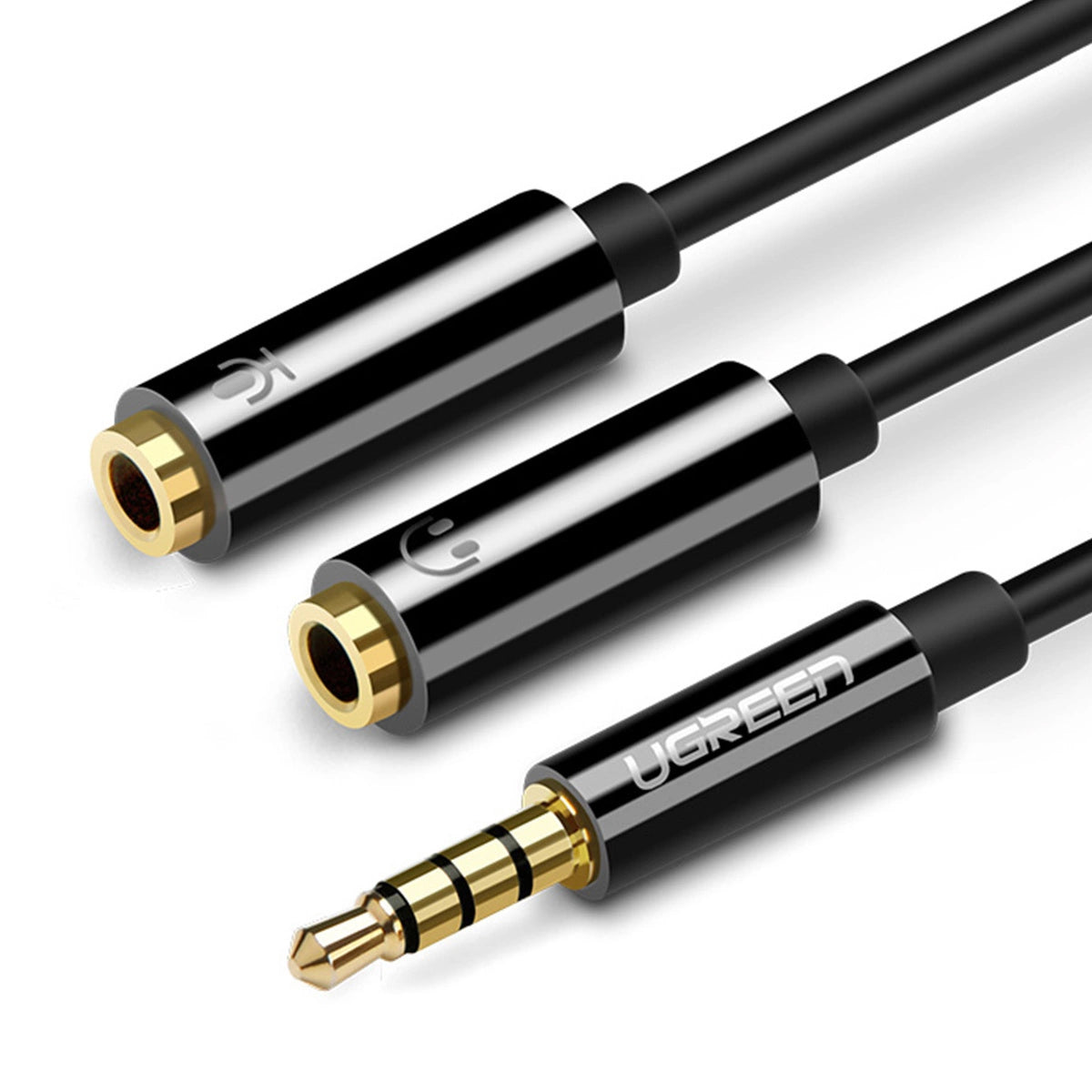 Audio adaptér 3.5mm - 2 x 3.5mm UGREEN AV141, 0.2m, Černý