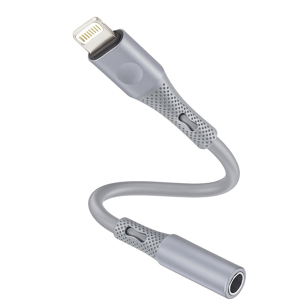 Audio adaptér Lightning - 3.5mm Techsuit AC2 SoundFlex, Šedý