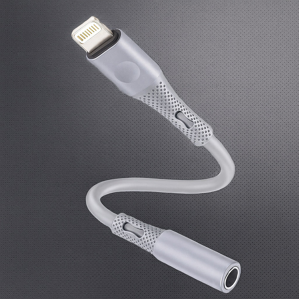 Audio adaptér Lightning - 3.5mm Techsuit AC2 SoundFlex, Šedý