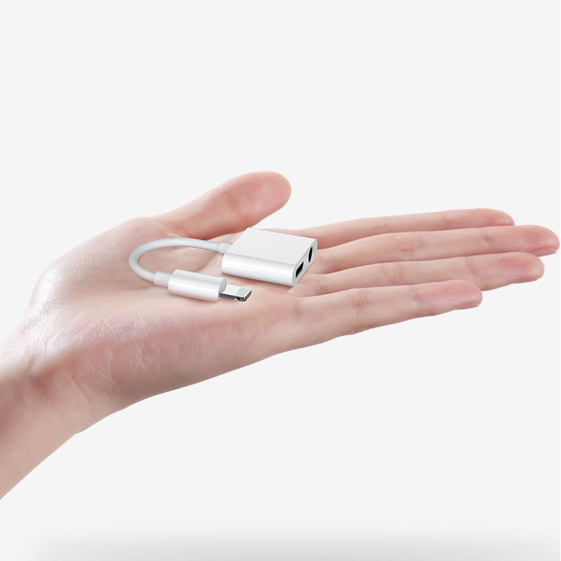 Audio adaptér Lightning na Lightning Joyroom S-Y104 Ben, s portem pro nabíjení Lightning, Bílý