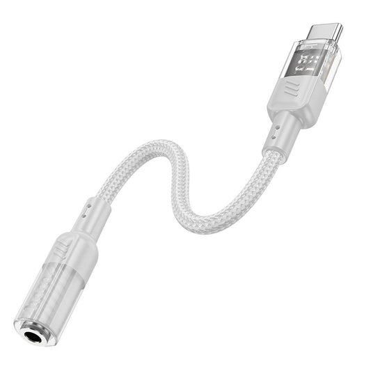 Adaptér USB-C - 3,5mm audio adaptér HOCO LS37, šedý