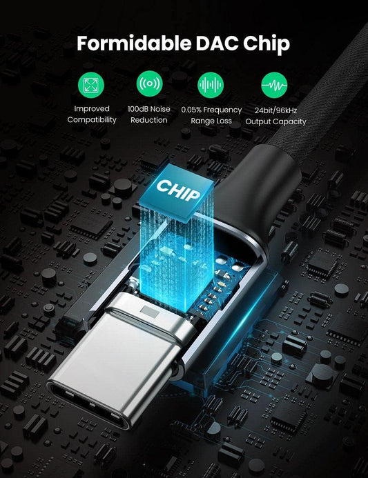 USB-C audio adaptér USB-C - 3,5 mm UGREEN AV161, 0,15 m, šedý