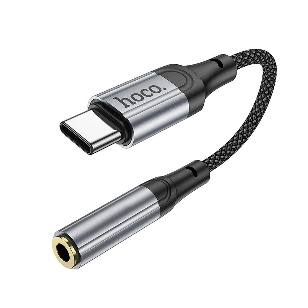 Audio adaptér USB-C - 3.5mm HOCO LS36, šedý