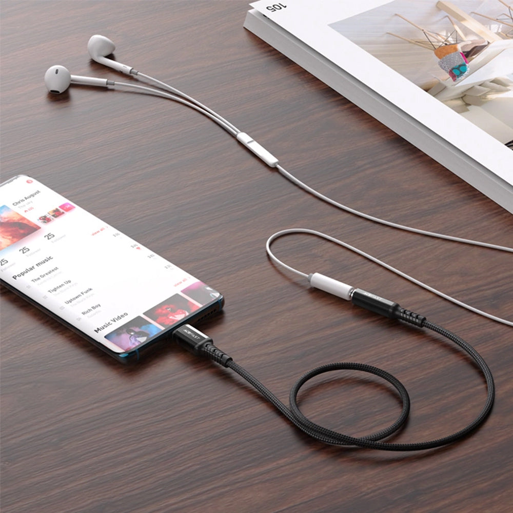 Audio adaptér USB-C - 3.5mm Acefast C1-07, Černý
