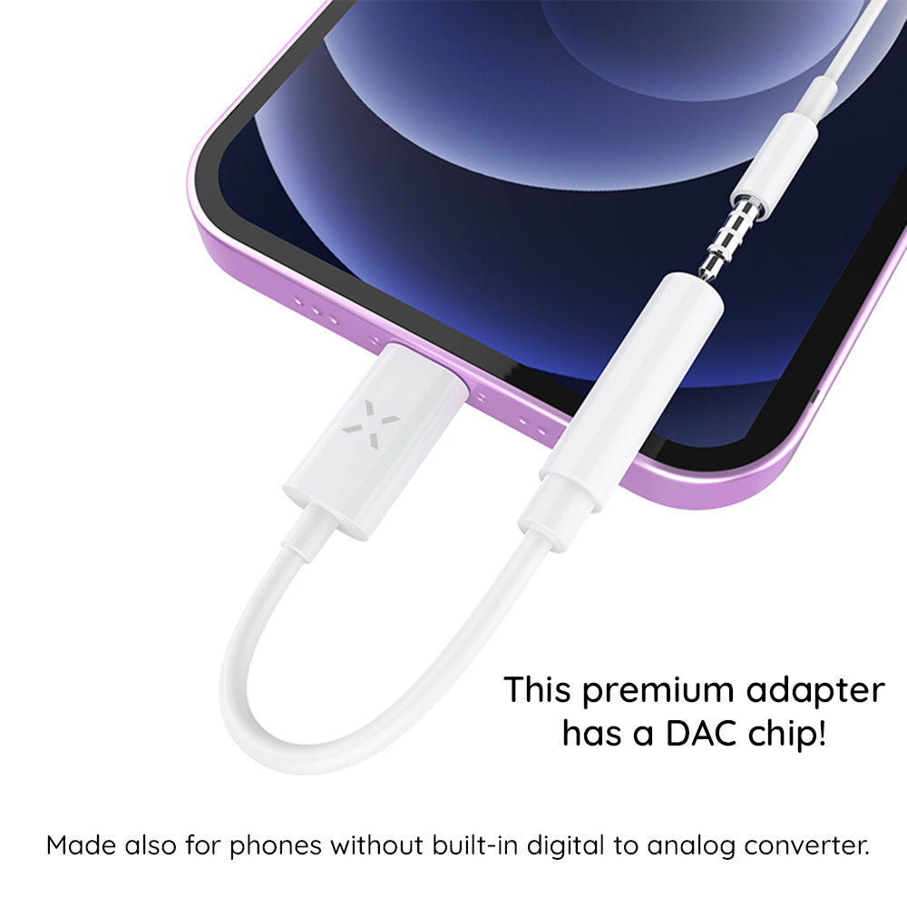 Audio adaptér USB-C - 3.5mm Fixed, Bílý