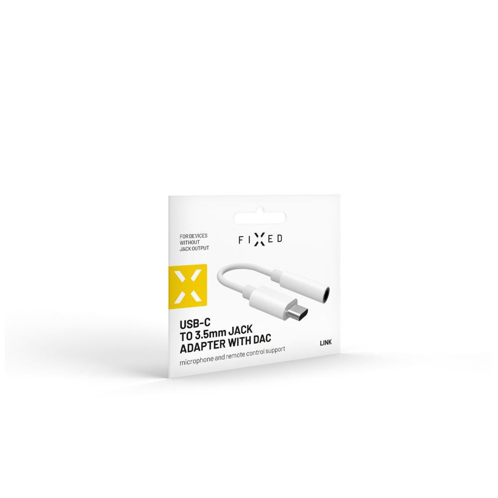 Audio adaptér USB-C - 3.5mm Fixed, Bílý