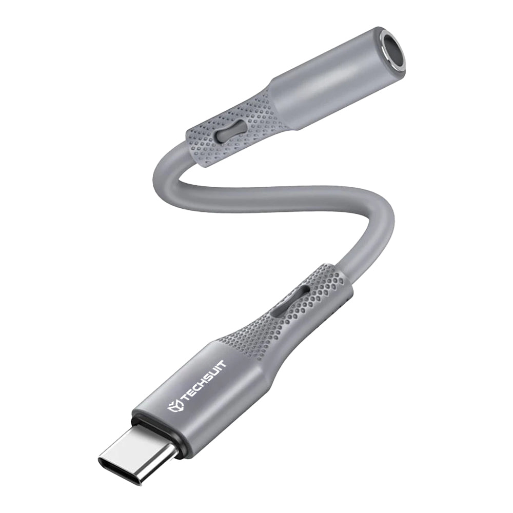 Audio adaptér USB-C - 3.5mm Techsuit AC1 SoundFlex, Šedý