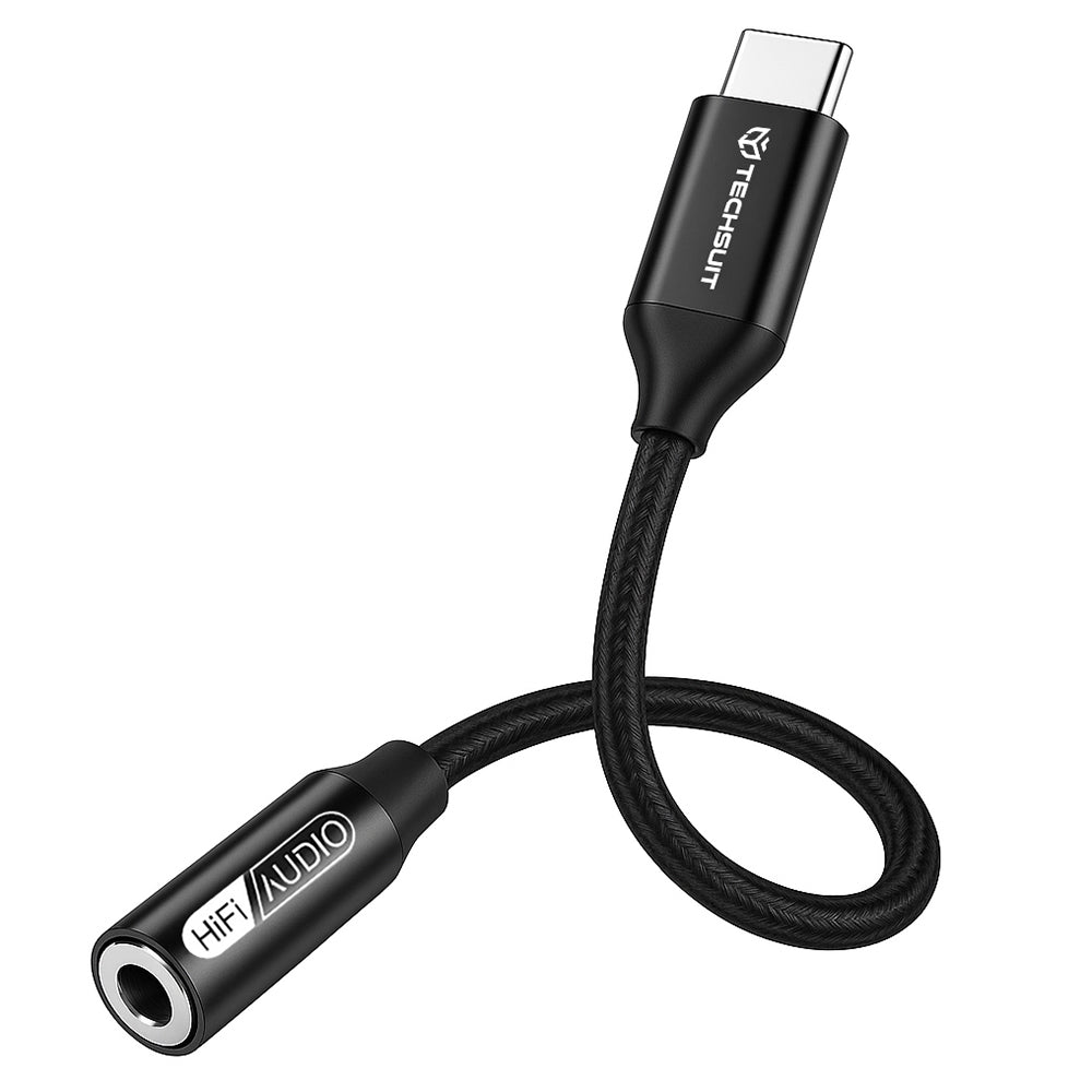 Audio adaptér USB-C - 3.5mm Techsuit AC13 FuseXound, Černý