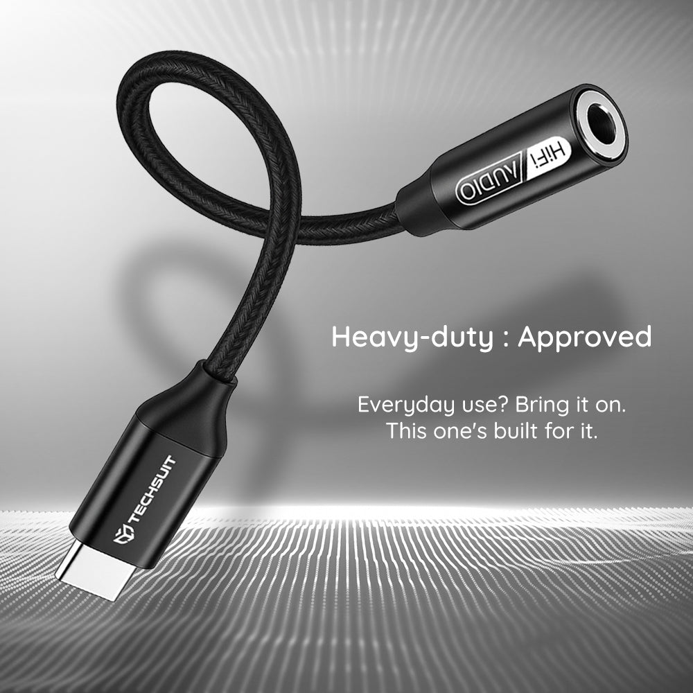 Audio adaptér USB-C - 3.5mm Techsuit AC13 FuseXound, Černý