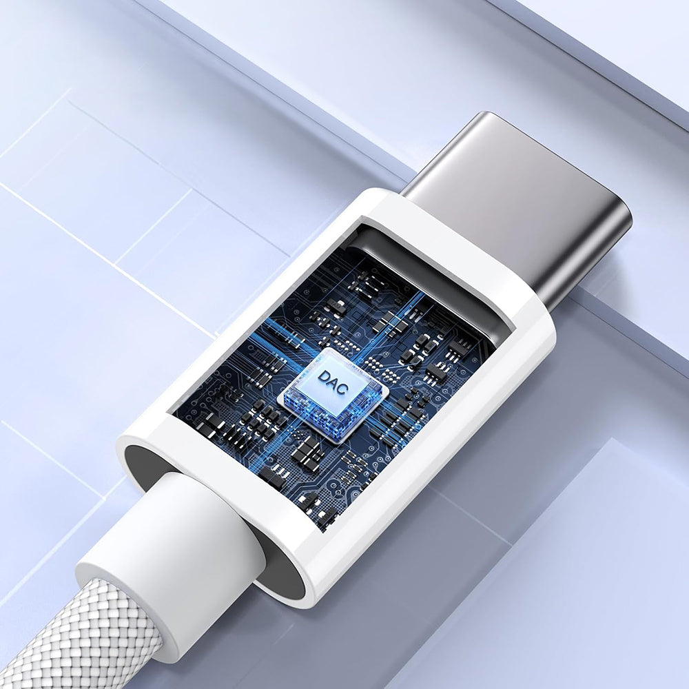 Audio adaptér USB-C - 3.5mm Techsuit AC18 MusicBox, Bílý, Sada 2 kusy