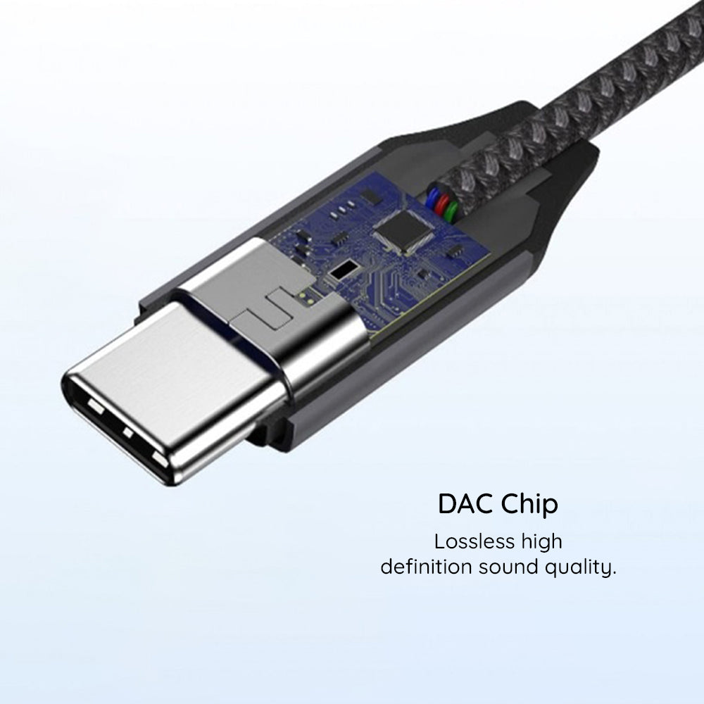 Audio adaptér USB-C - 3.5mm Techsuit AC8 MusicDox, Šedý