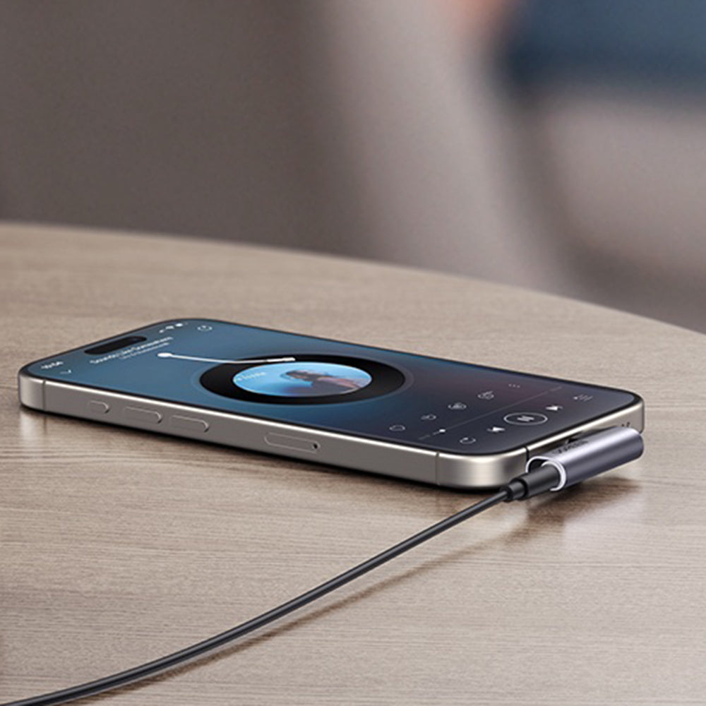 Audio adaptér USB-C - 3.5mm UGREEN CM460 (20194) úhlový, šedý
