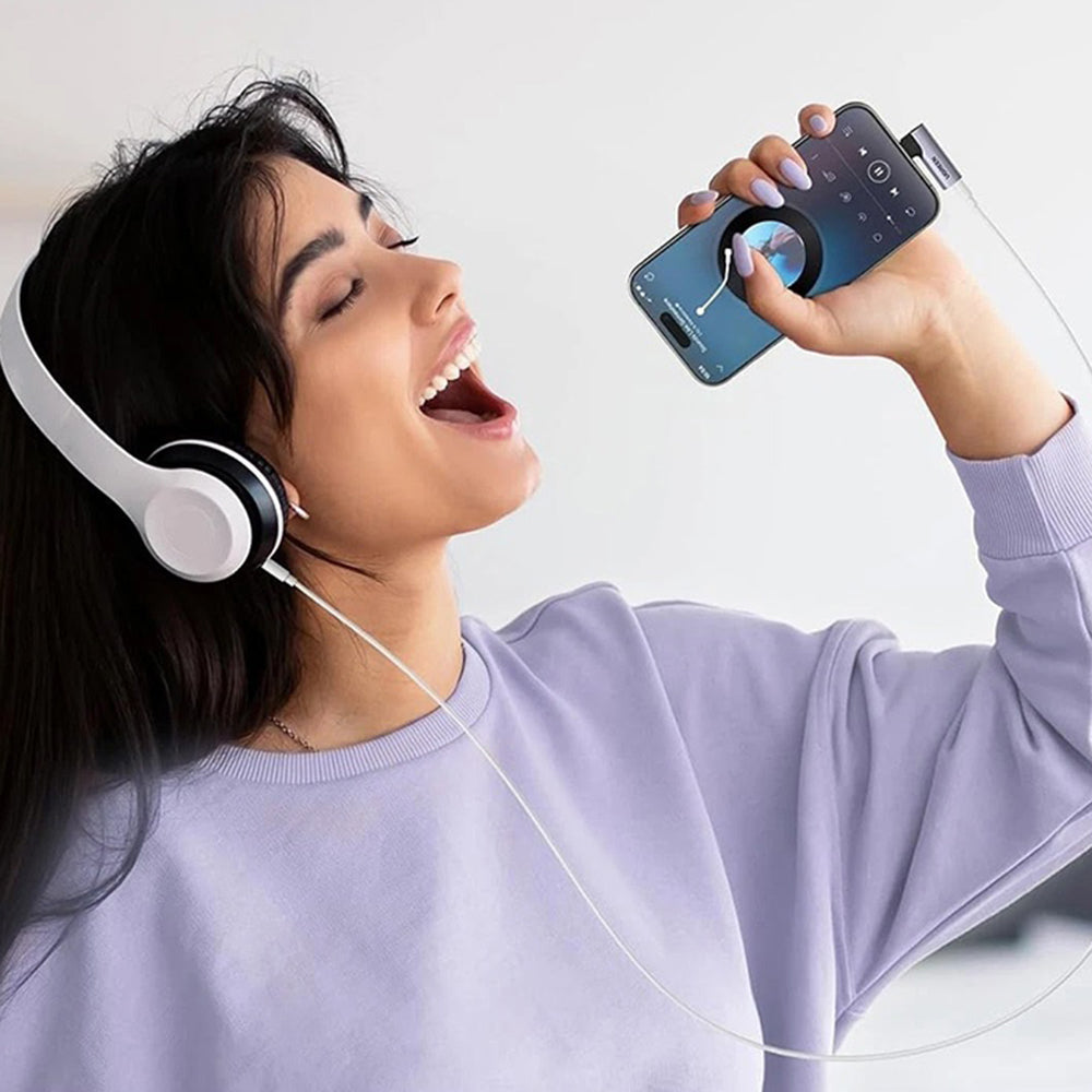 Audio adaptér USB-C - 3.5mm UGREEN CM460 (20194) úhlový, šedý