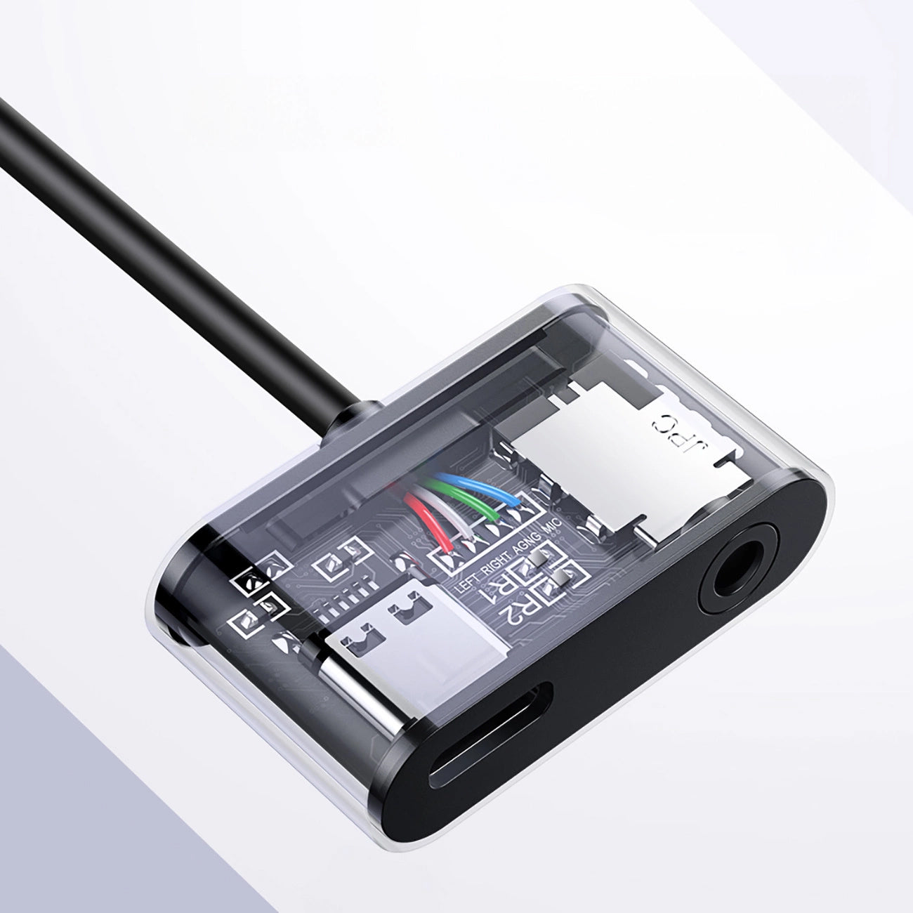 Audio adaptér USB-C - 3.5mm / USB-C UGREEN CM193, Šedý