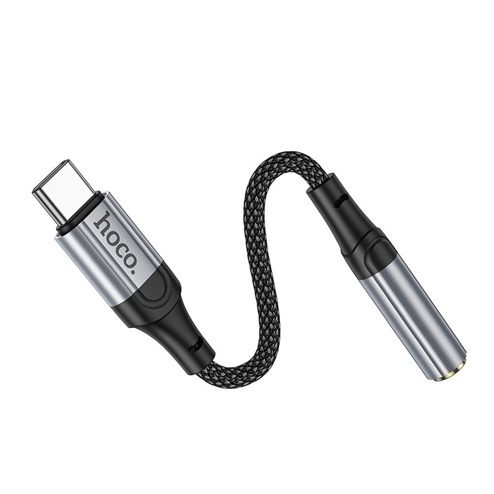Audio adaptér USB-C - 3.5mm HOCO LS36, šedý