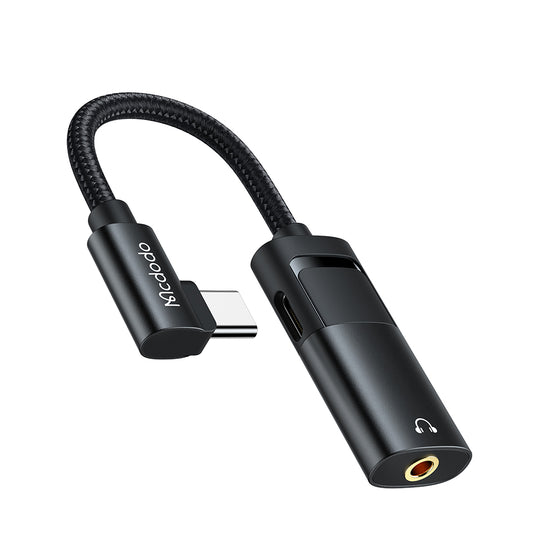 Audio adaptér USB-C - USB-C / 3.5mm McDodo CA-1880, Černý
