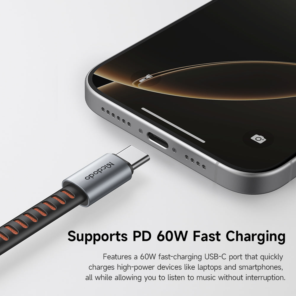 Audio adaptér USB-C - USB-C / USB-C McDodo CA-3370, Šedý