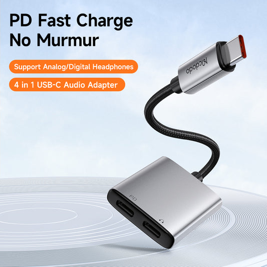 Audio adaptér USB-C - USB-C / USB-C McDodo CA-5570 Wales, Šedý