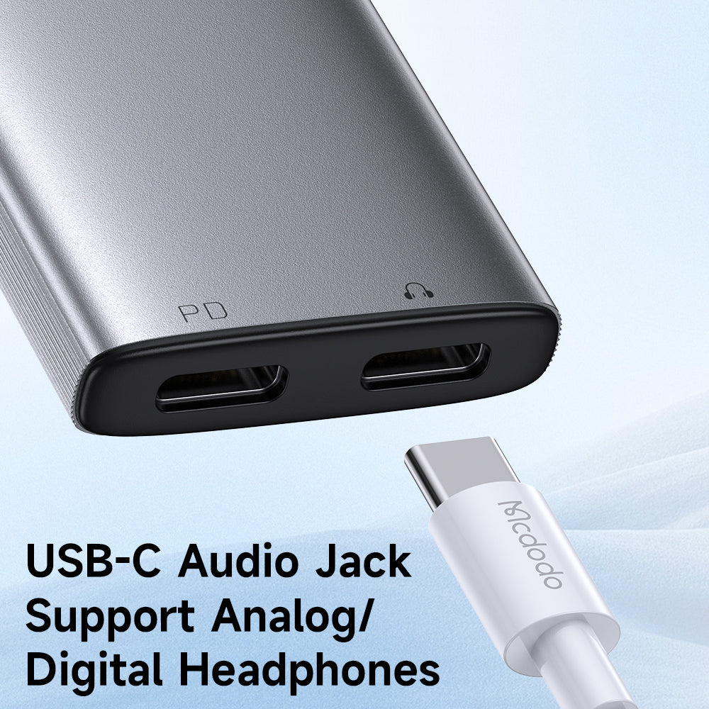 Audio adaptér USB-C - USB-C / USB-C McDodo CA-5570 Wales, Šedý