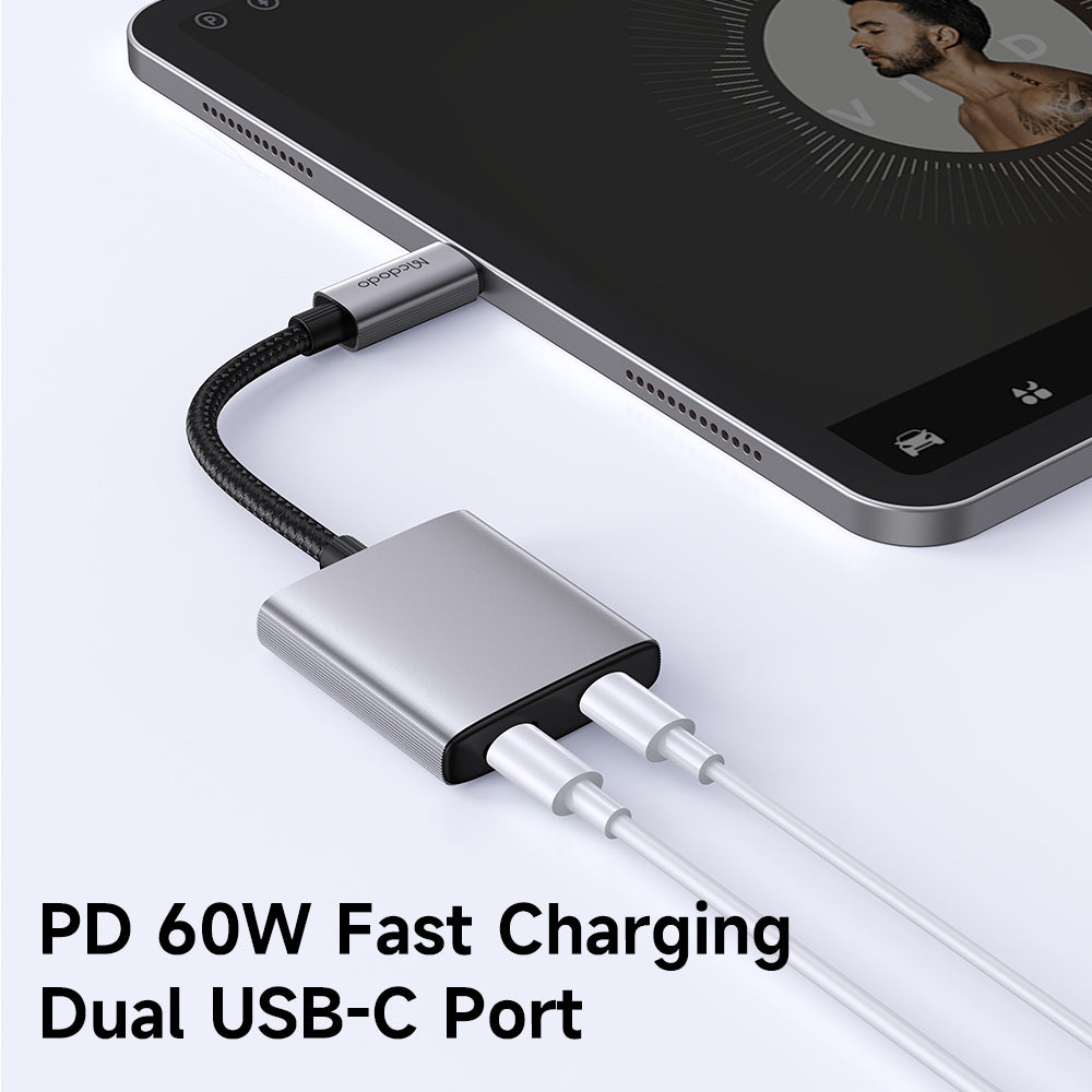 Audio adaptér USB-C - USB-C / USB-C McDodo CA-5570 Wales, Šedý