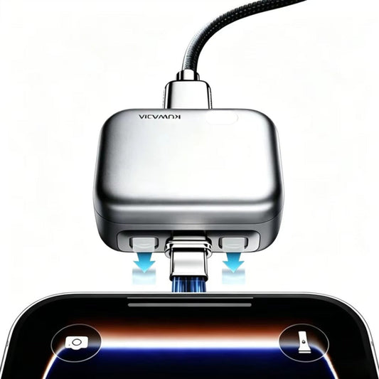 Auto Disconnect USB-C adaptér KUWAJIA KH-51 pro napájení s automatickým odpojením a ochranou baterie, stříbrný