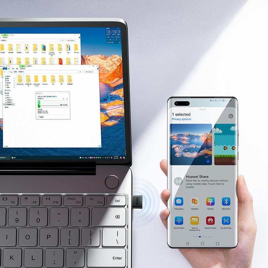 Baseus Bluetooth USB adaptér BA04, černý ZJBA0000000001