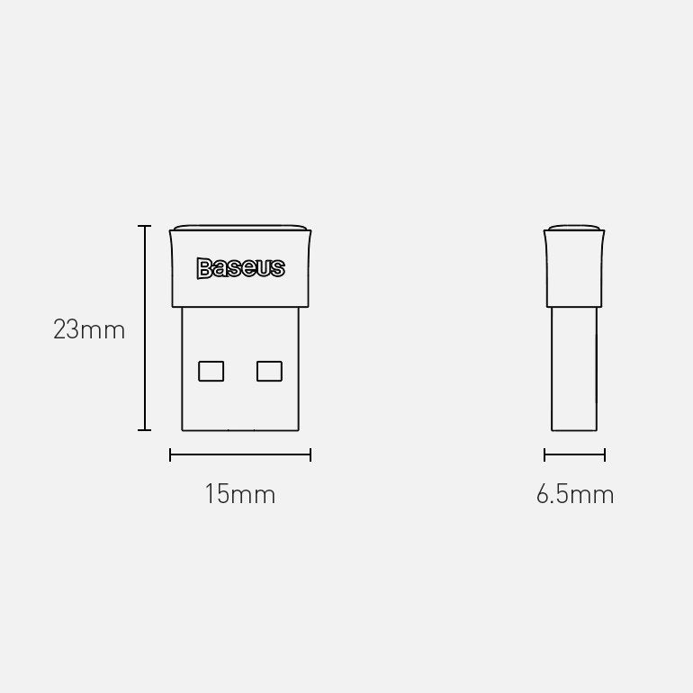 Baseus Bluetooth USB adaptér BA04, černý ZJBA0000000001