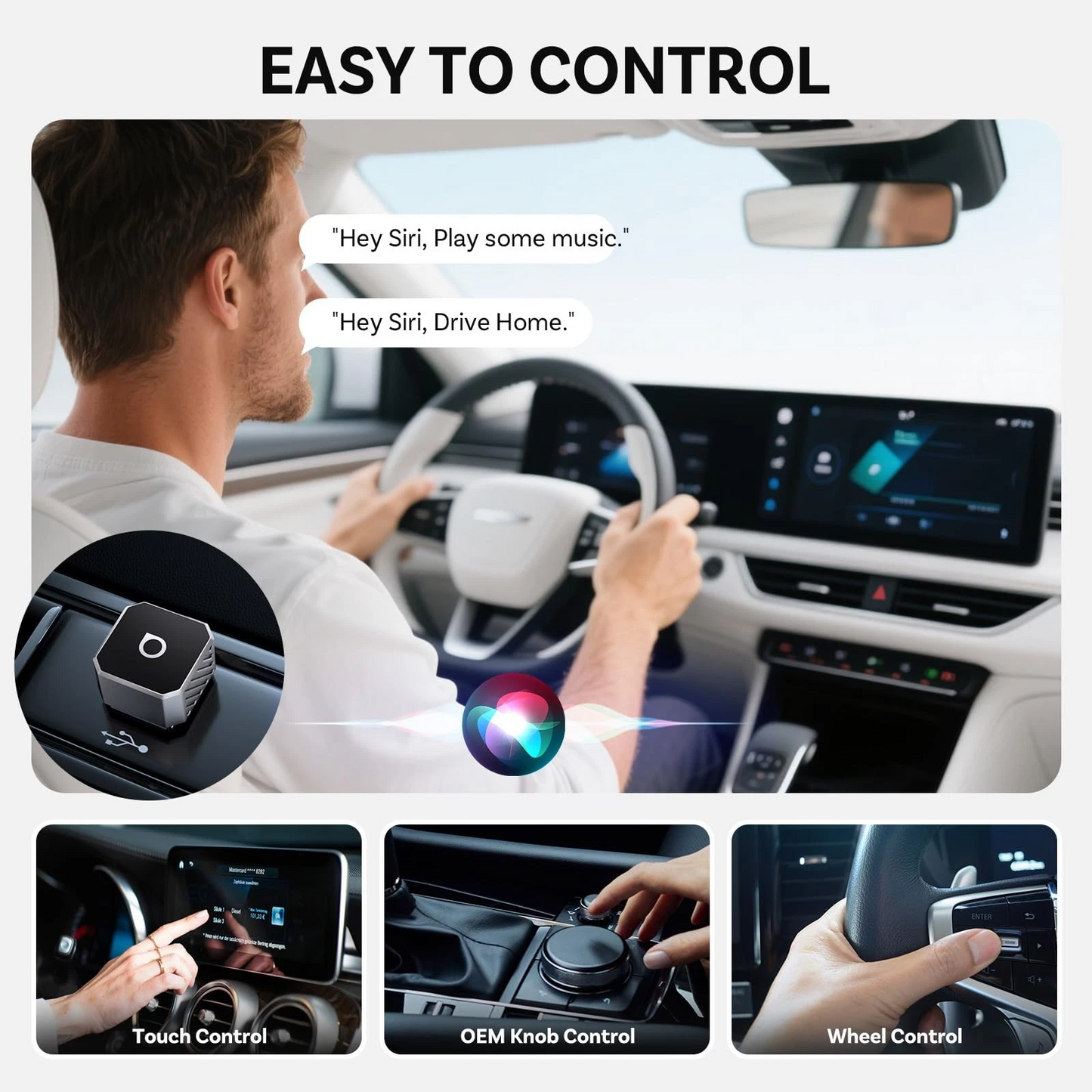 Bezdrátový adaptér Carplay / Android Auto Ottocast Mini Cube Style C pro Apple iPhone / Android Series CP88-T3