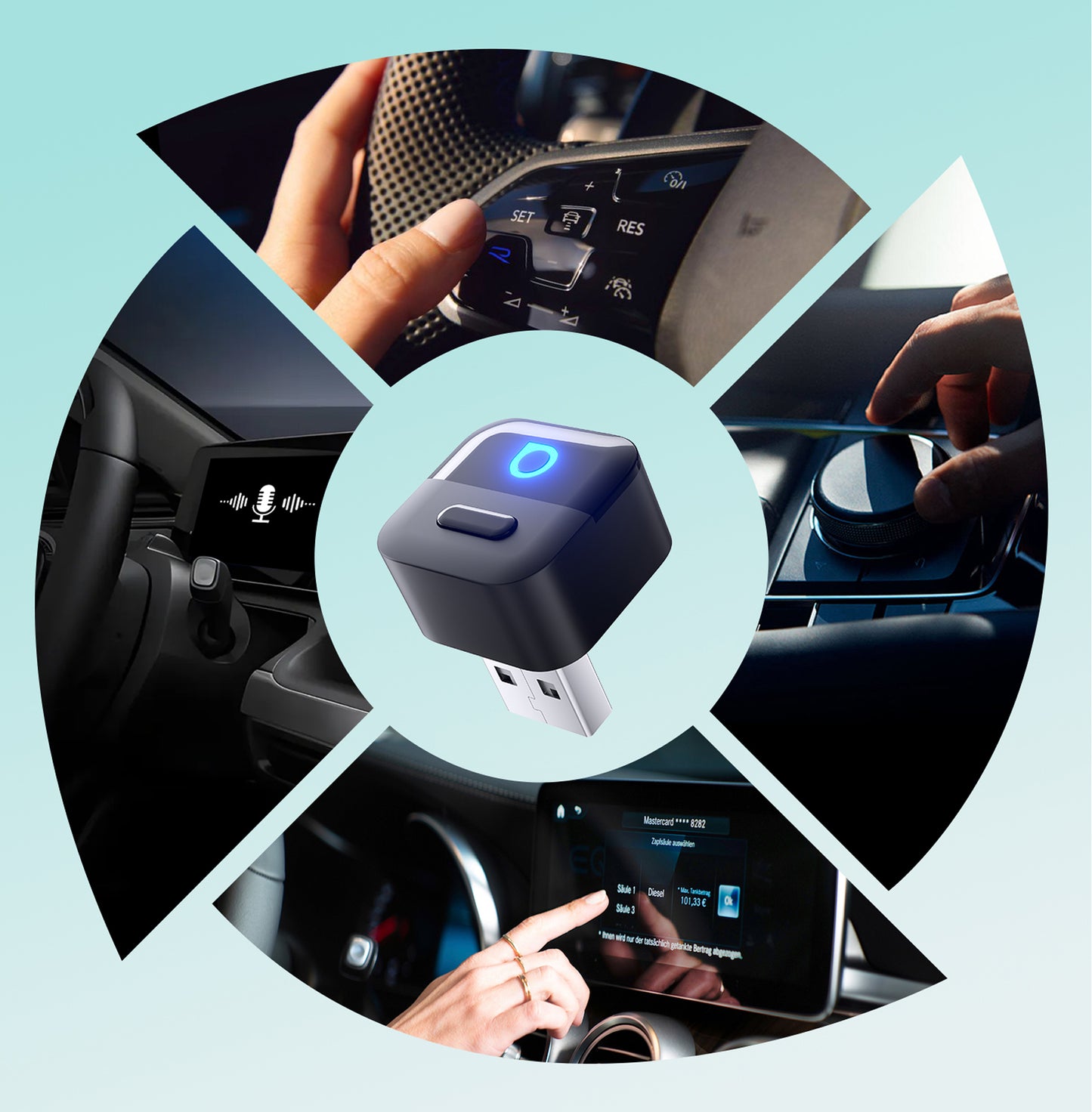 Bezdrátový adaptér Carplay / Android Auto Ottocast Mini Pico Style A pro Apple iPhone / Android Series CA525-T