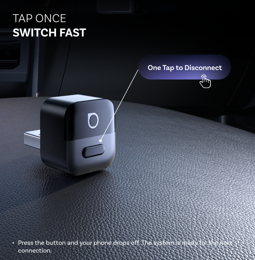 Bezdrátový adaptér Carplay / Android Auto Ottocast Mini Pico Style A pro Apple iPhone / Android Series CA525-T