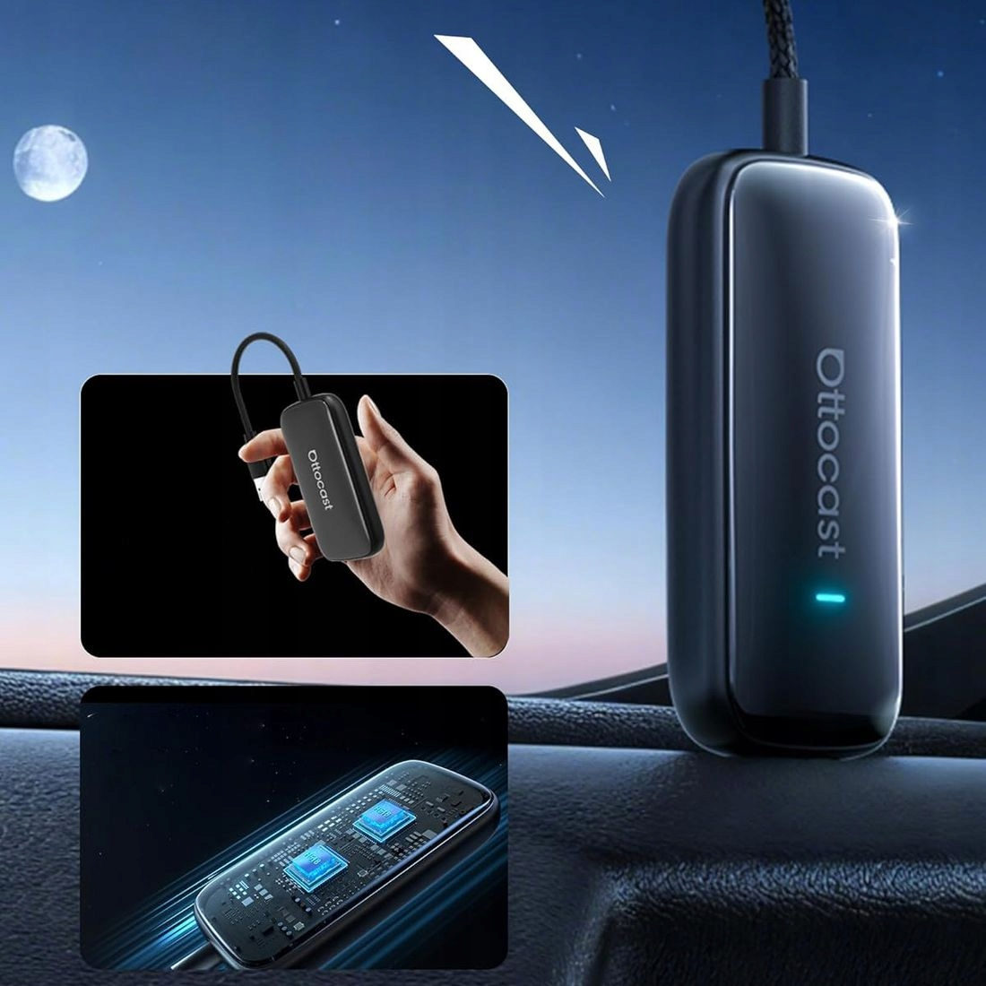 Wireless Carplay / Android Auto Adapter Ottocast Play2Video Ultra for Apple iPhone / Android Series CA515-T