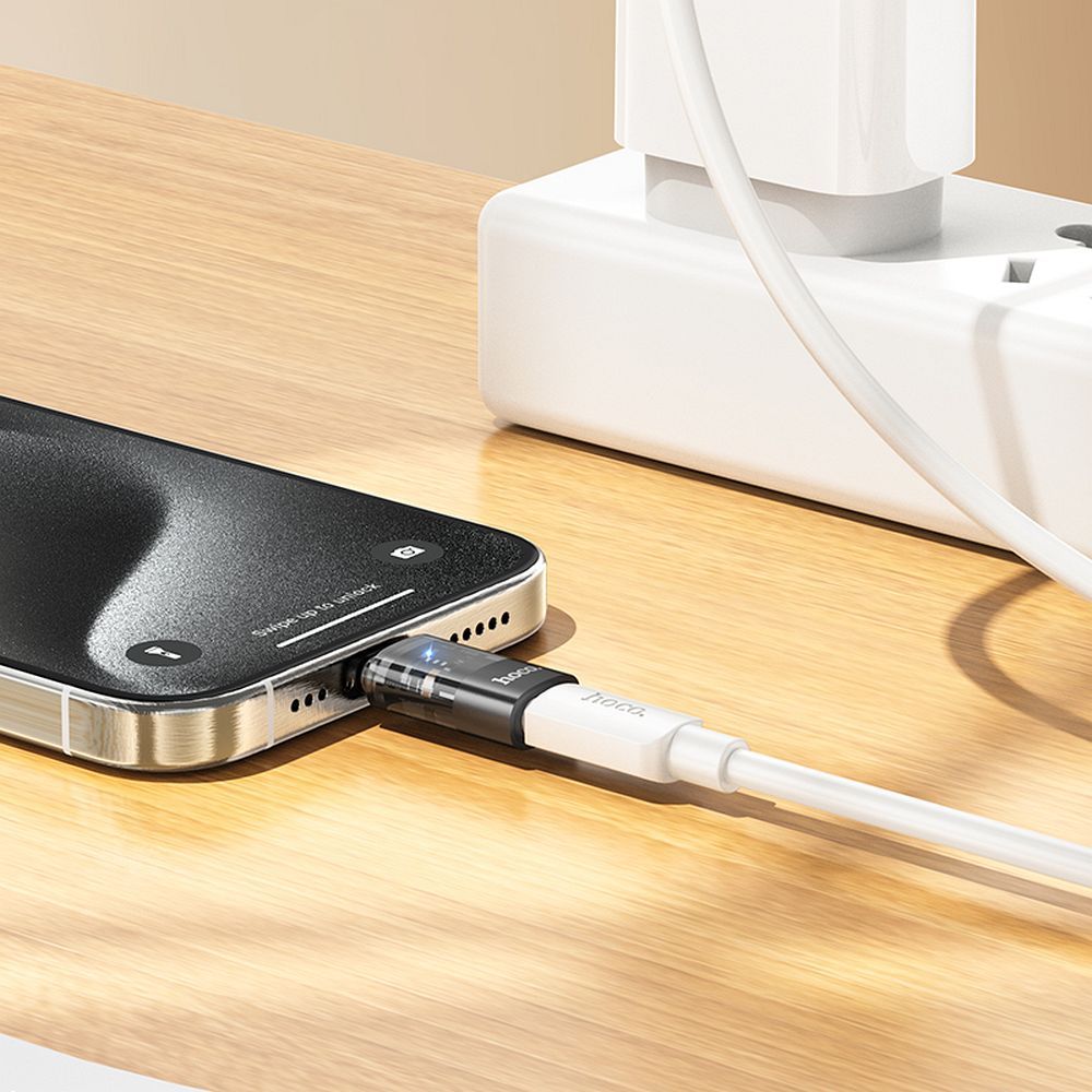 Adaptér pro data a nabíjení Lightning - USB-C HOCO UA36D, černý