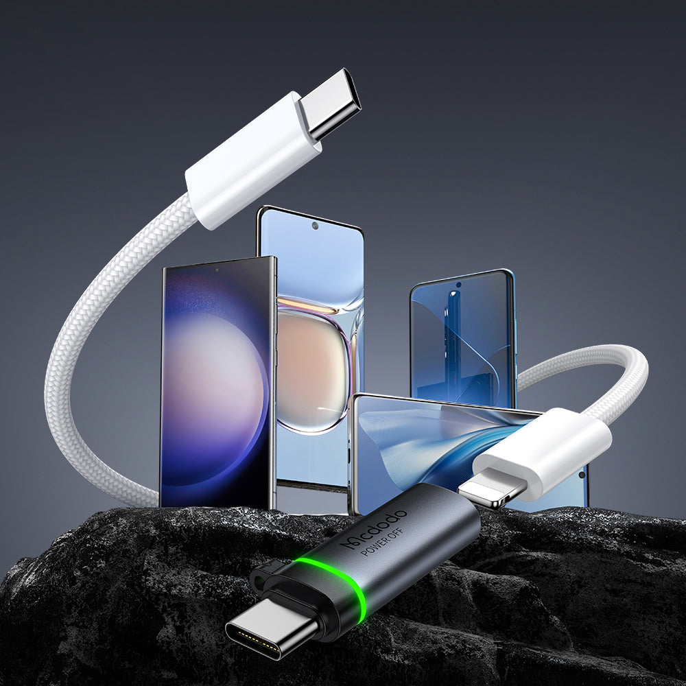 Adaptér pro data a nabíjení Lightning - USB-C McDodo OT-6010 Power Off, Černý