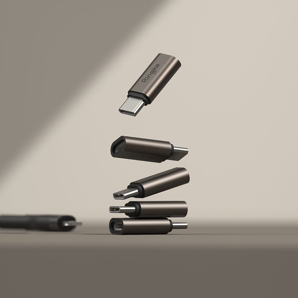 Adaptér pro data a nabíjení Lightning - USB-C Ringke, hnědý, sada 2 kusy
