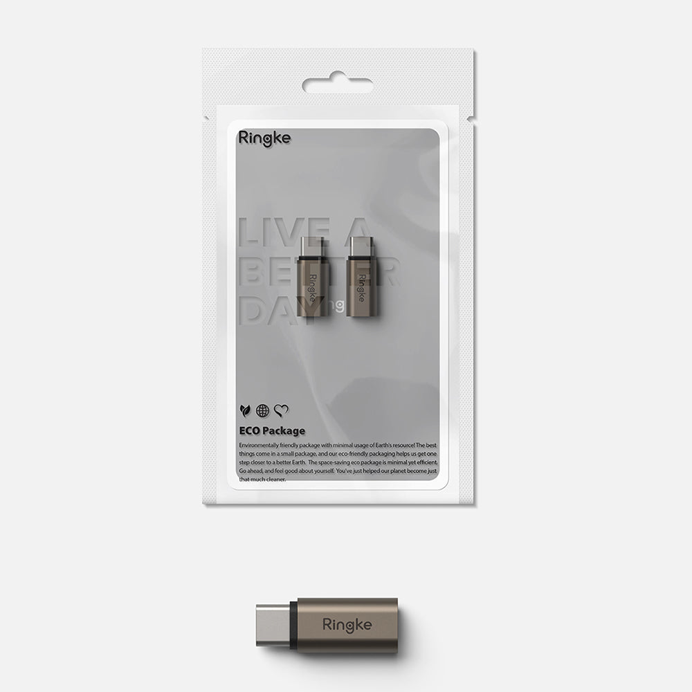 Adaptér pro data a nabíjení Lightning - USB-C Ringke, hnědý, sada 2 kusy