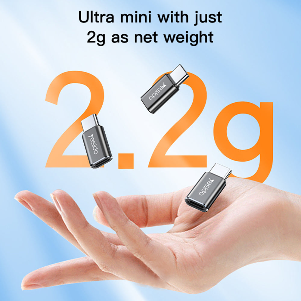 Adaptér pro data a nabíjení Lightning - USB-C Yesido GS22, šedý