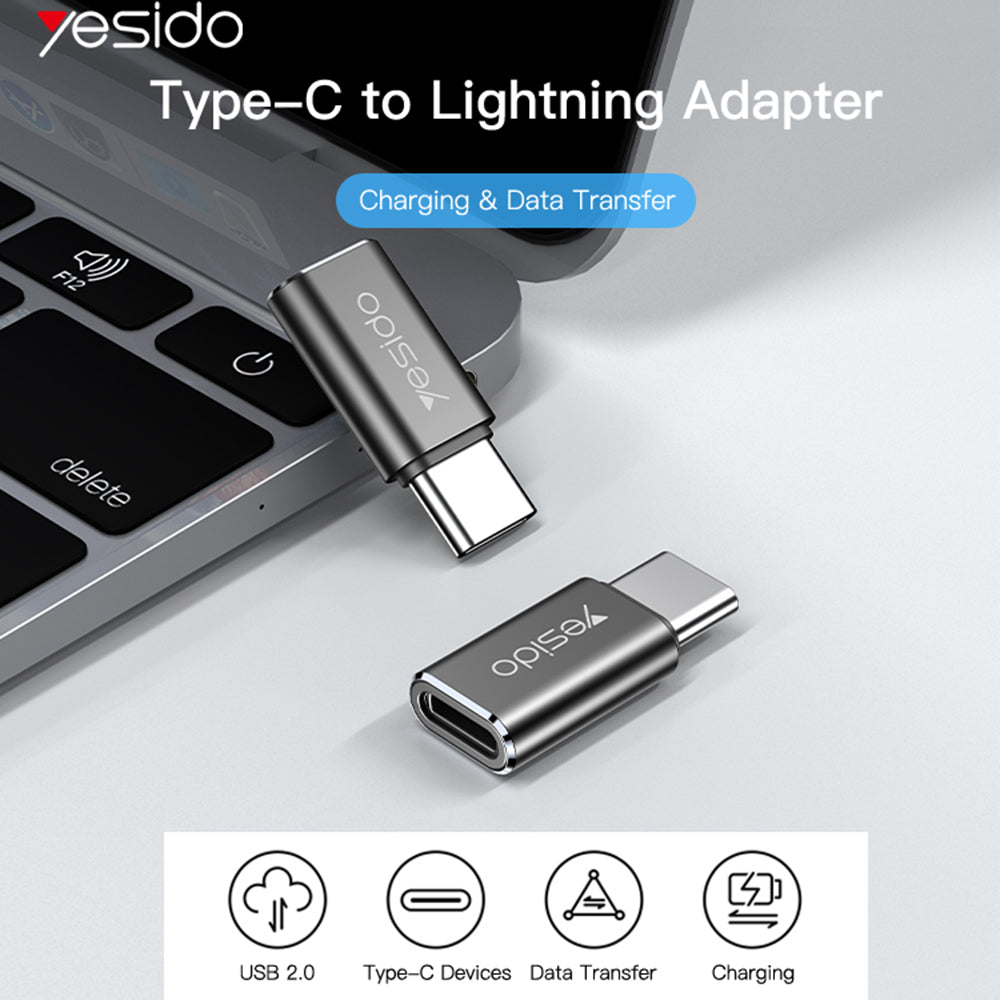 Adaptér pro data a nabíjení Lightning - USB-C Yesido GS22, šedý