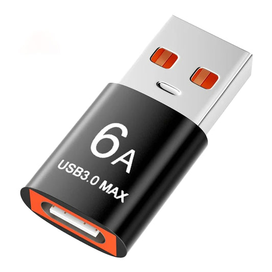 Adaptér pro data a nabíjení USB-C - USB-A Techsuit A5 HyperPort, Černý Oranžový