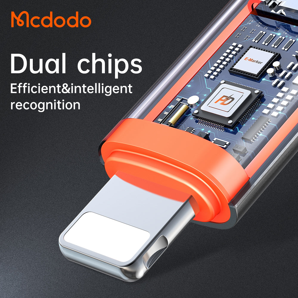 Adaptér pro data a nabíjení USB-C - Lightning McDodo OT-0510, šedý
