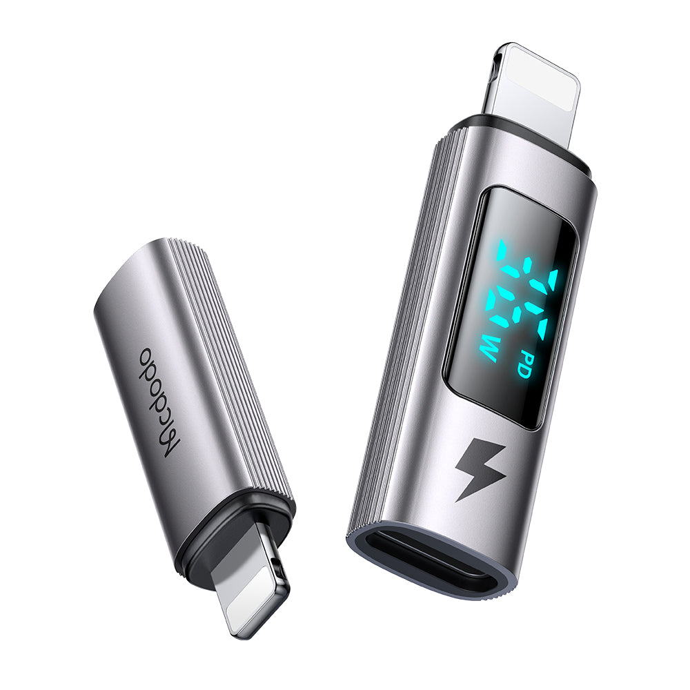 Adaptér pro data a nabíjení USB-C - Lightning McDodo OT-6100 Wales Display, černý