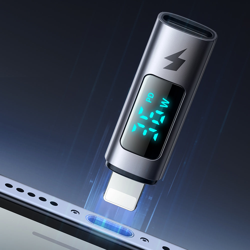 Adaptér pro data a nabíjení USB-C - Lightning McDodo OT-6100 Wales Display, černý