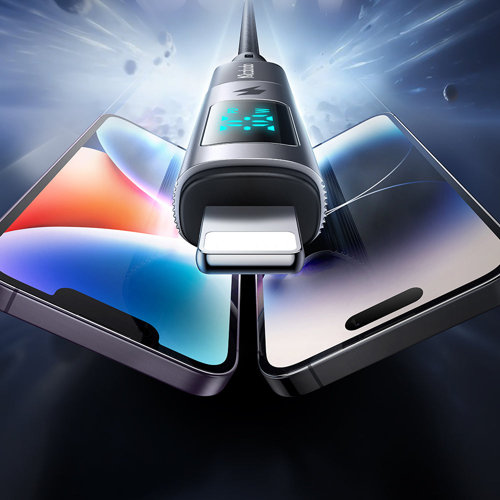 Adaptér pro data a nabíjení USB-C - Lightning McDodo OT-6100 Wales Display, černý
