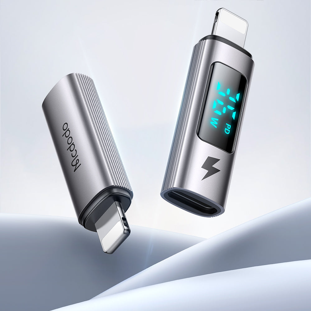 Adaptér pro data a nabíjení USB-C - Lightning McDodo OT-6100 Wales Display, černý