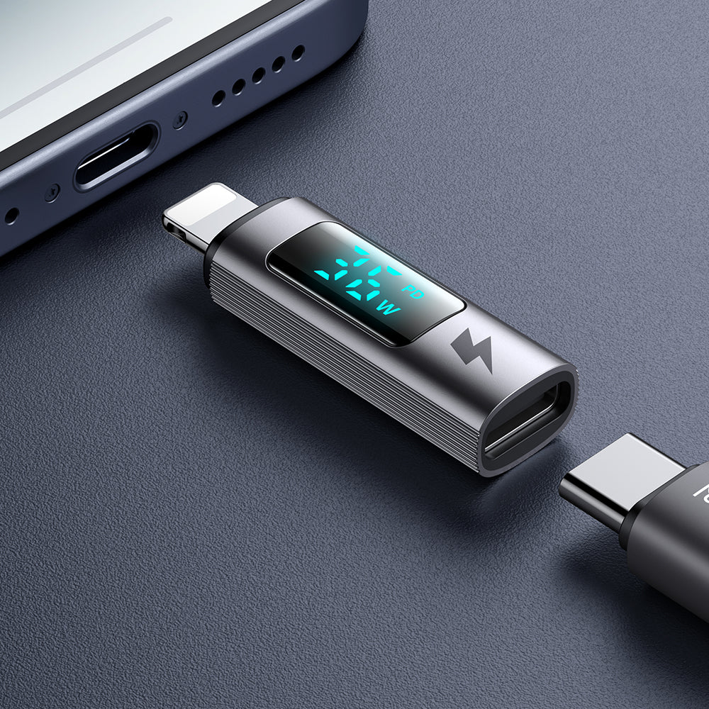 Adaptér pro data a nabíjení USB-C - Lightning McDodo OT-6100 Wales Display, černý